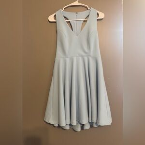 Lulu's light blue Sleeveless Halter A-Line Dress
